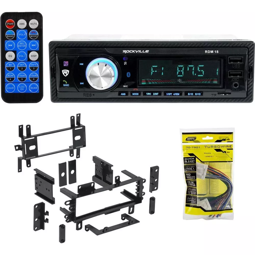 1-Din Digital Media Bluetooth AM/FM/MP3 USB/SD Receiver For 1993-1997 Mazda MX-6