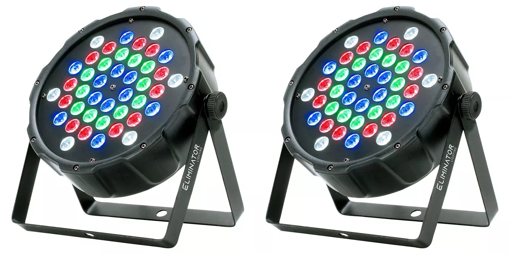 (2) American DJ Eliminator LP 42 RGBW 42 x 1 Watt LED DMX Par Wash Lights ADJ