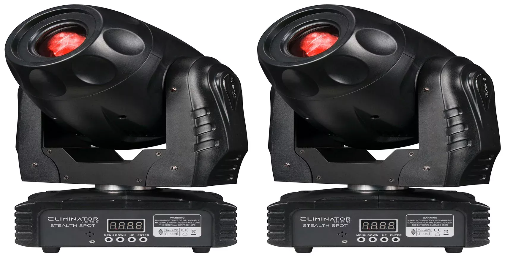 (2) American DJ Eliminator Stealth Spot 60 Watt LED DMX Moving Head Spot Lights