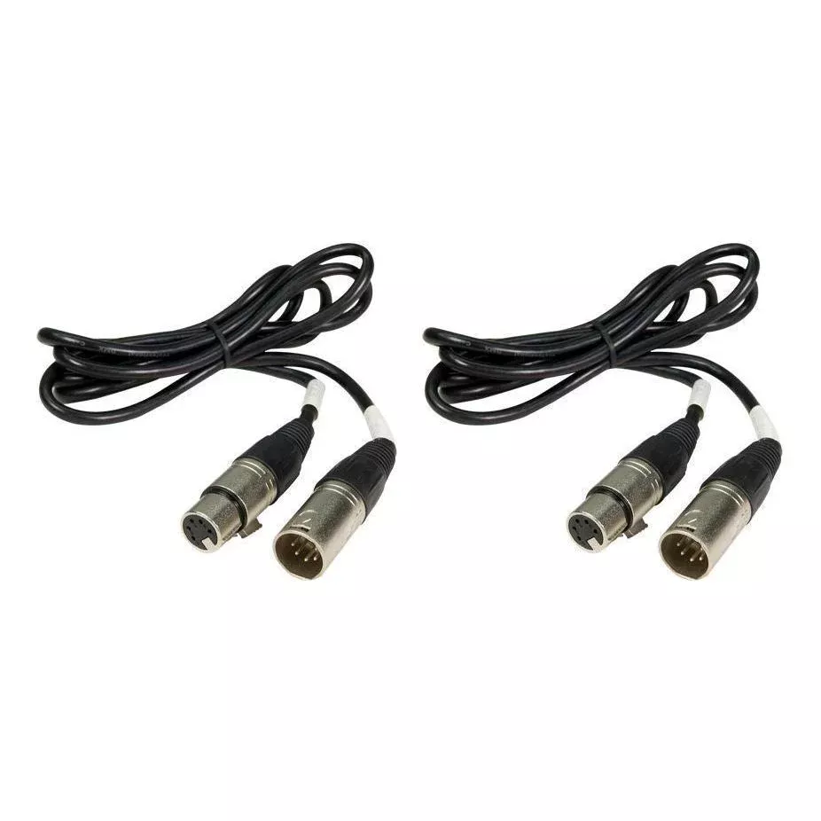 (2) Chauvet DMX5P5FT 5 Foot Male-Female 5 Pin DMX Cable (Pair)