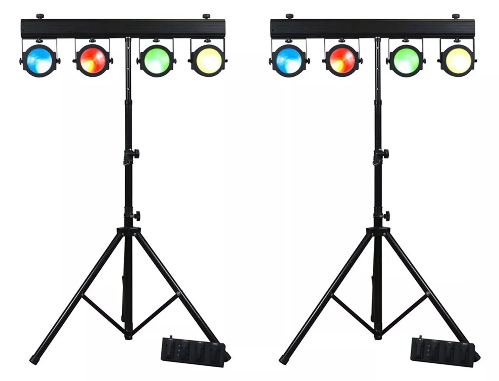 2) Eliminator Dotz Tpar Sys Plus COB Wash Light Kits+Remote Controls+Stands+Bags