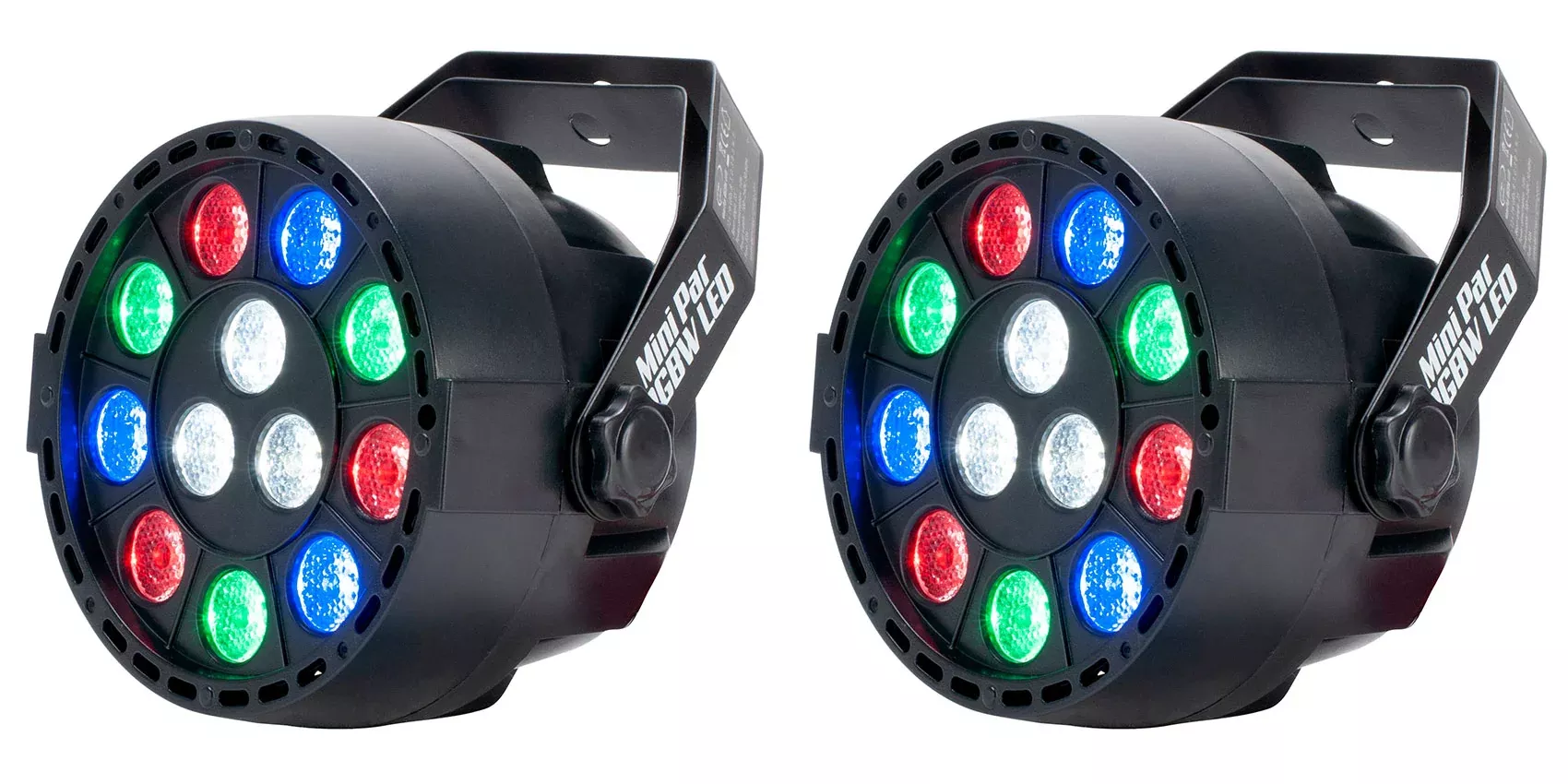 (2) Eliminator Mini Par LED DMX Par Wash Lights For DJ/Stage/Clubs/Bars/Events