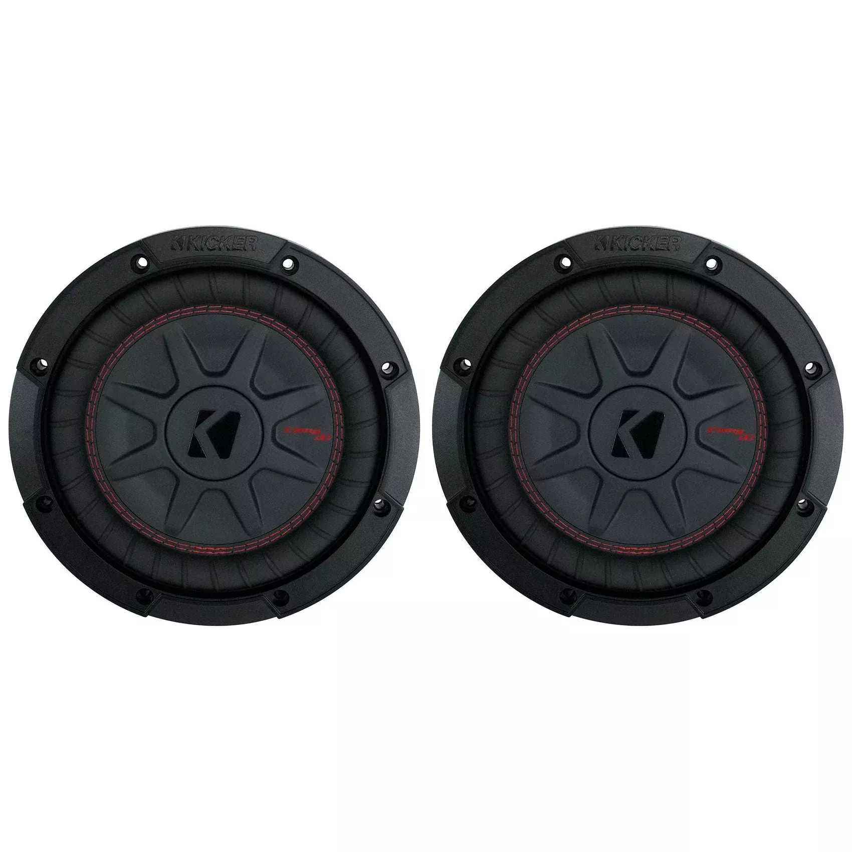 (2) Kicker 48CWRT82 COMPRT8 1200 Watt 8" DVC 2-Ohm Car Stereo Subwoofers Subs