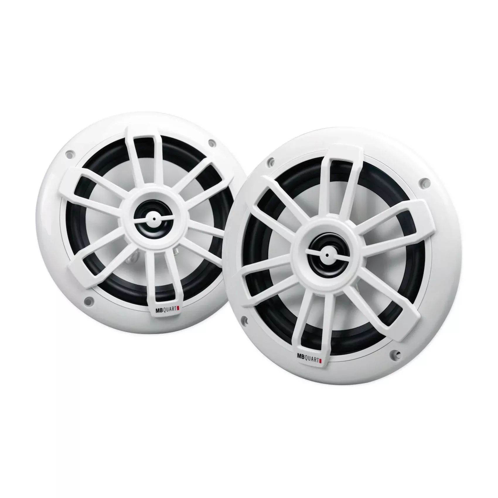 (2) MB QUART NF1-116 6.5" 80 Watt Marine 2-Way Coaxial White Speakers For Boat