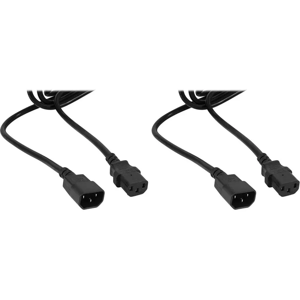 (2) Rockville RCN16-10 Foot IEC Male to Female Power Link Cables For Lights