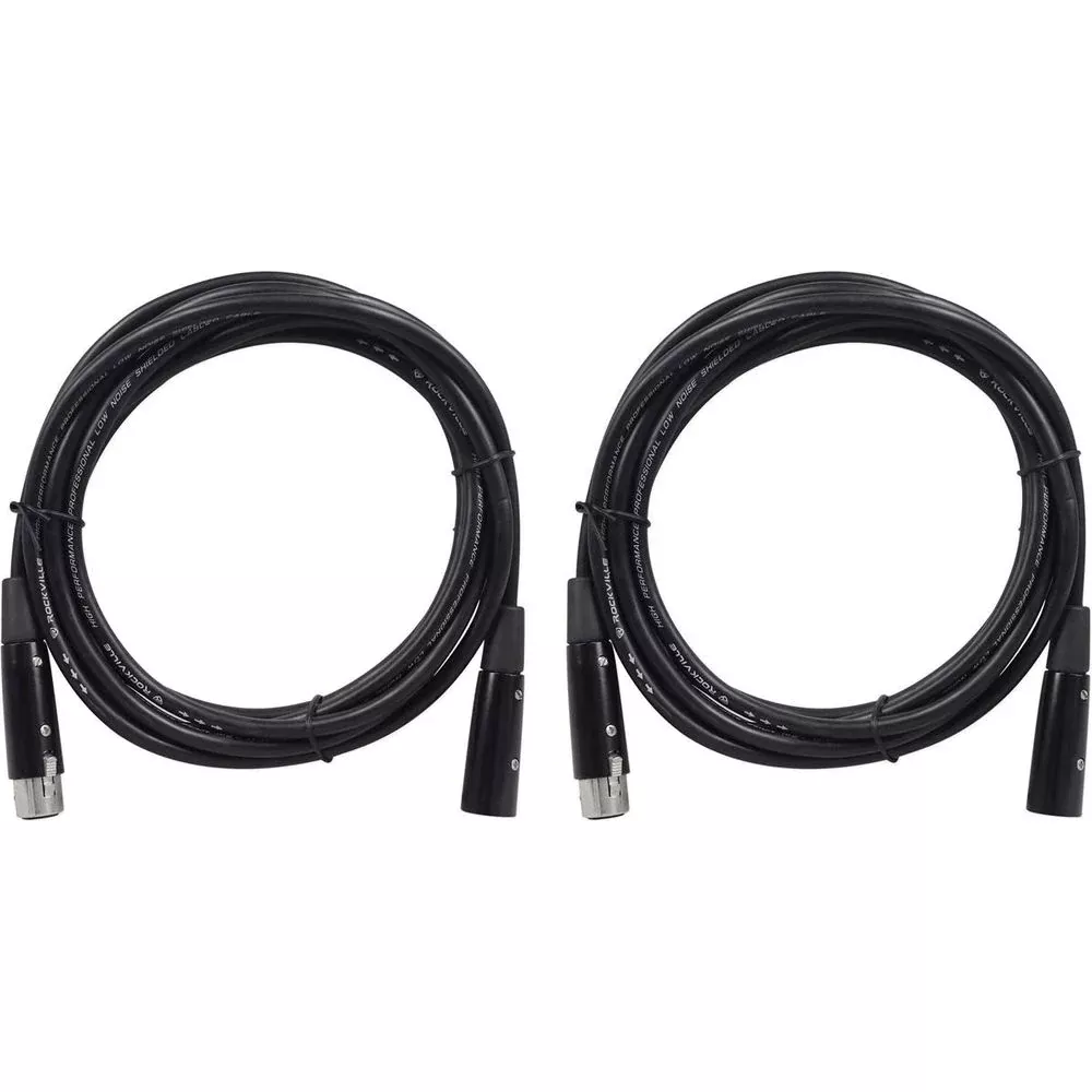 2 Rockville RDX5M10 10' 5-Pin Male-Female DMX Lighting Cables 100% Copper