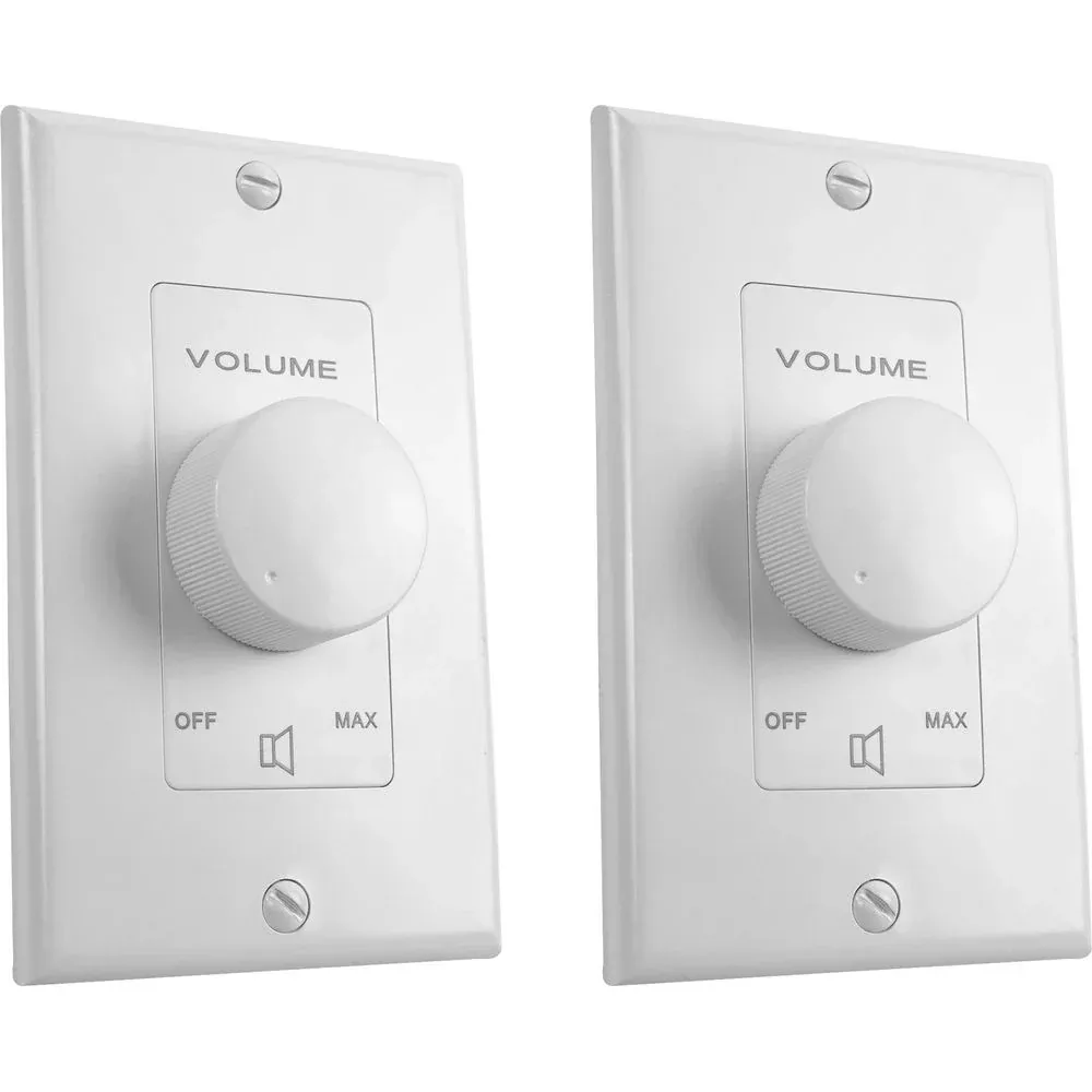 (2) Rockville VOL7035 White 35w 70v Wall Volume Control Zone Controllers