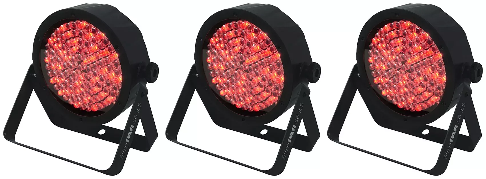 (3) Chauvet DJ SLIMPAR 56 ILS DMX RGB LED Par Wash Up-Lights
