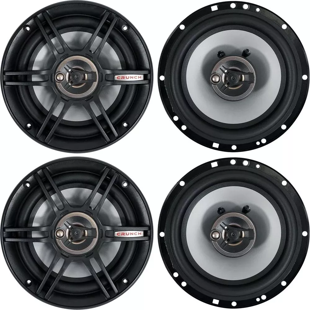 (4) Crunch CS653 6.5" Car Audio 3-Way Speakers 300 Watts Max 6 1/2" Inch