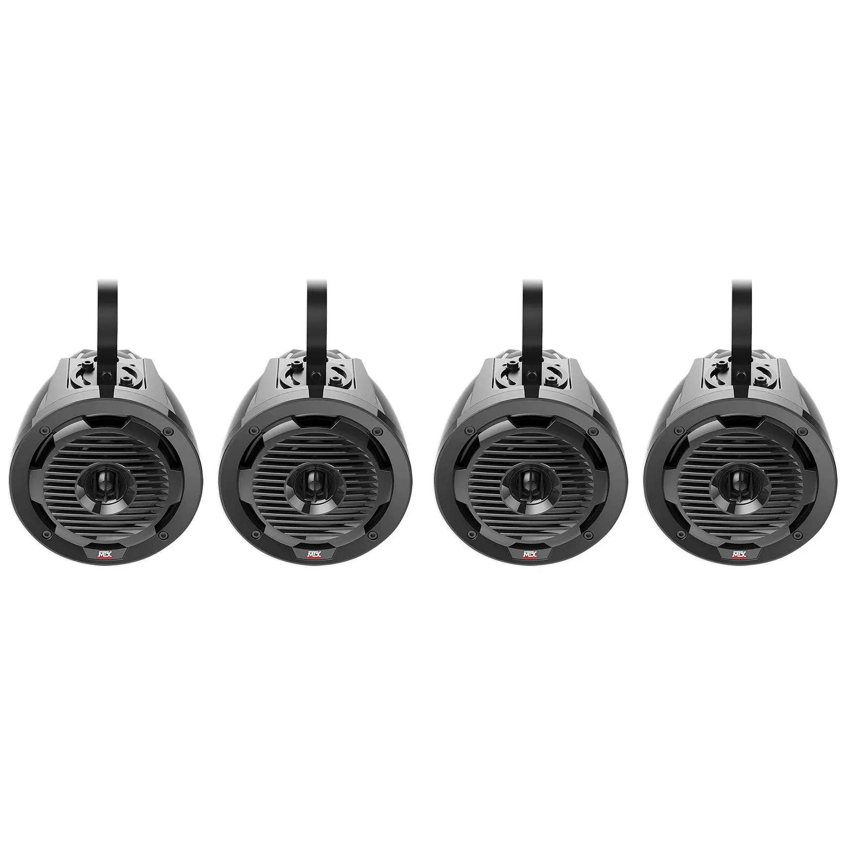 (4) MTX WET65T 6.5" 600 Watt Marine Boat Wakeboard Tower Speakers - Black