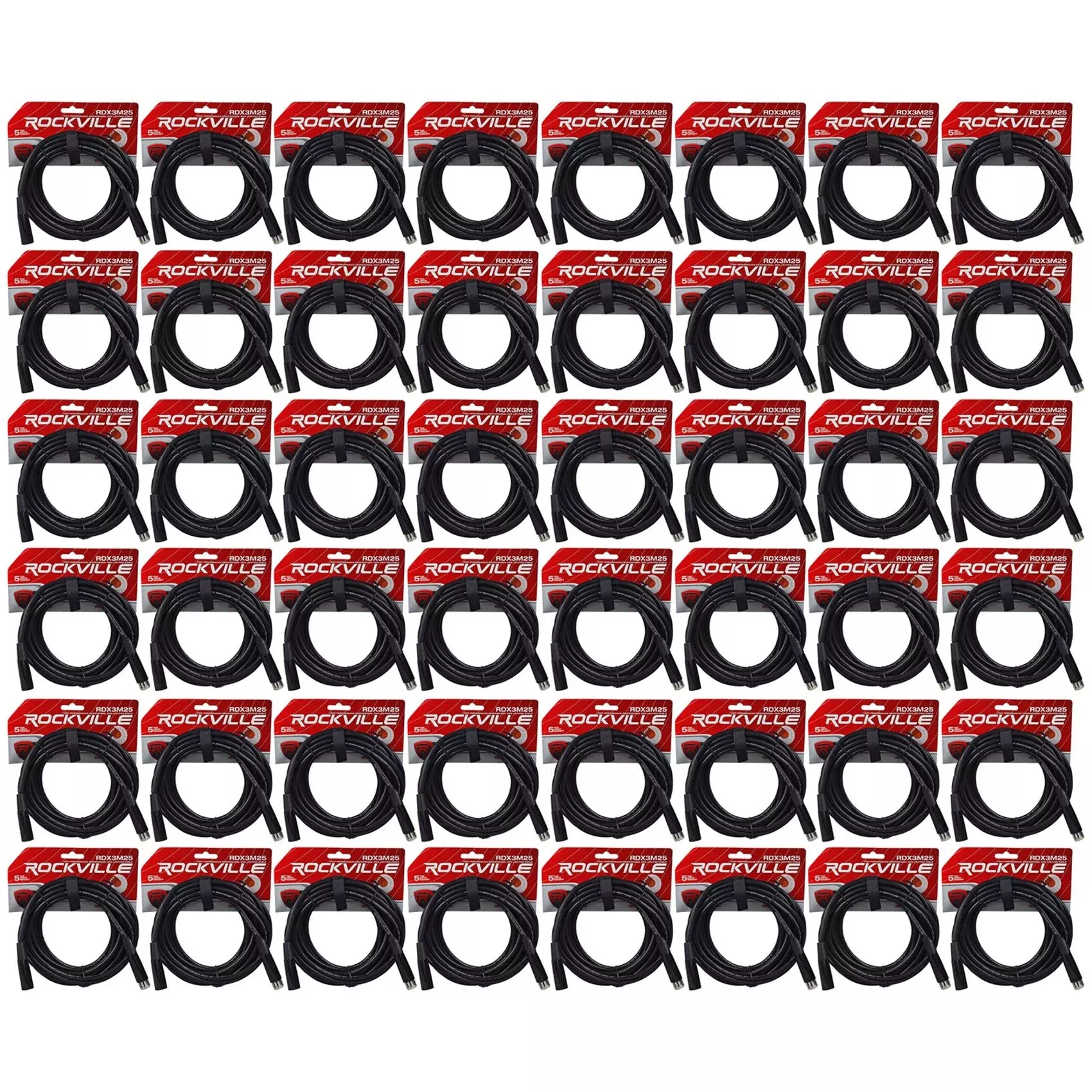(48) Chauvet DMX3P25FT 25 Foot Male 2 Female 3 Pin DMX Cables
