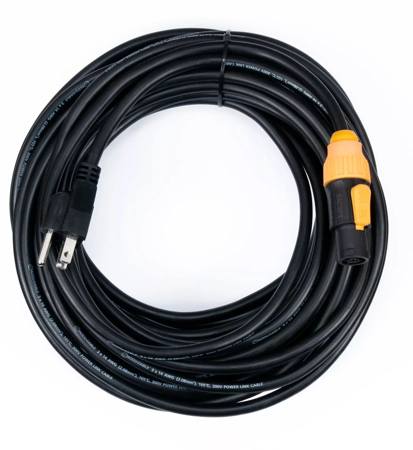 Accu-Cable SIP1MPC50 Outdoor 50' Power Twist Lock To 3-Prong Edison Plug Cable