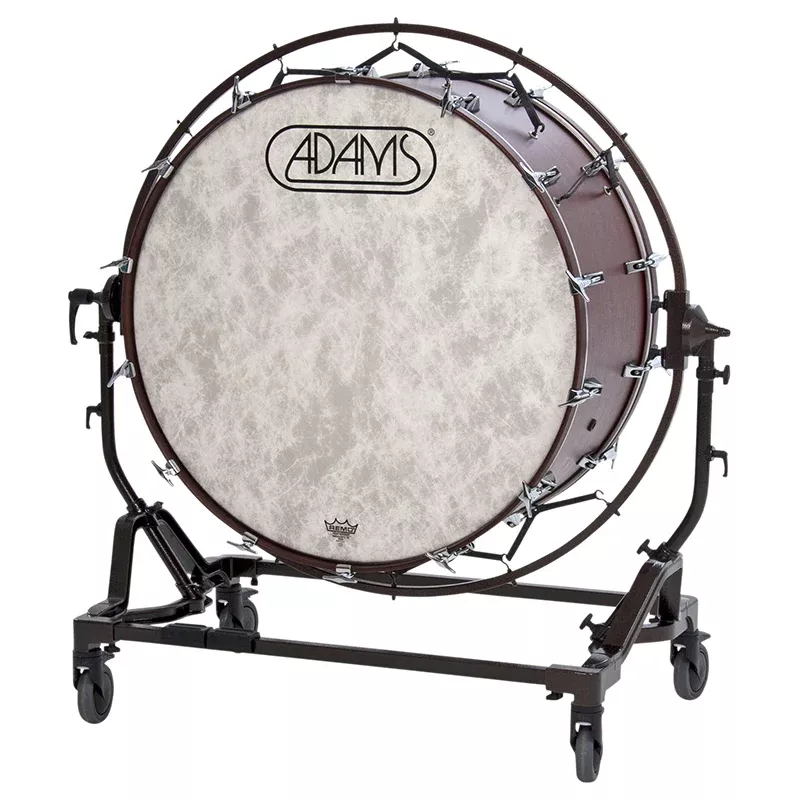 Adams 36x18-Inch Concert Bass Drum with Suspension Stand and Field Wheels