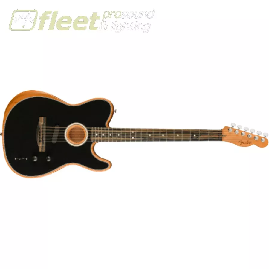 Fender American Acoustasonic Telecaster, Ebony Fingerboard Guitar - Black (0972013206)