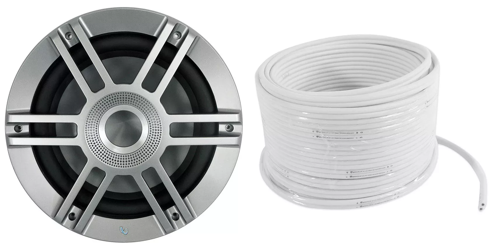 Infinity KAPPA 1050M 10" 900 Watt Marine Subwoofer w/ RGB Lighting+Speaker Wire