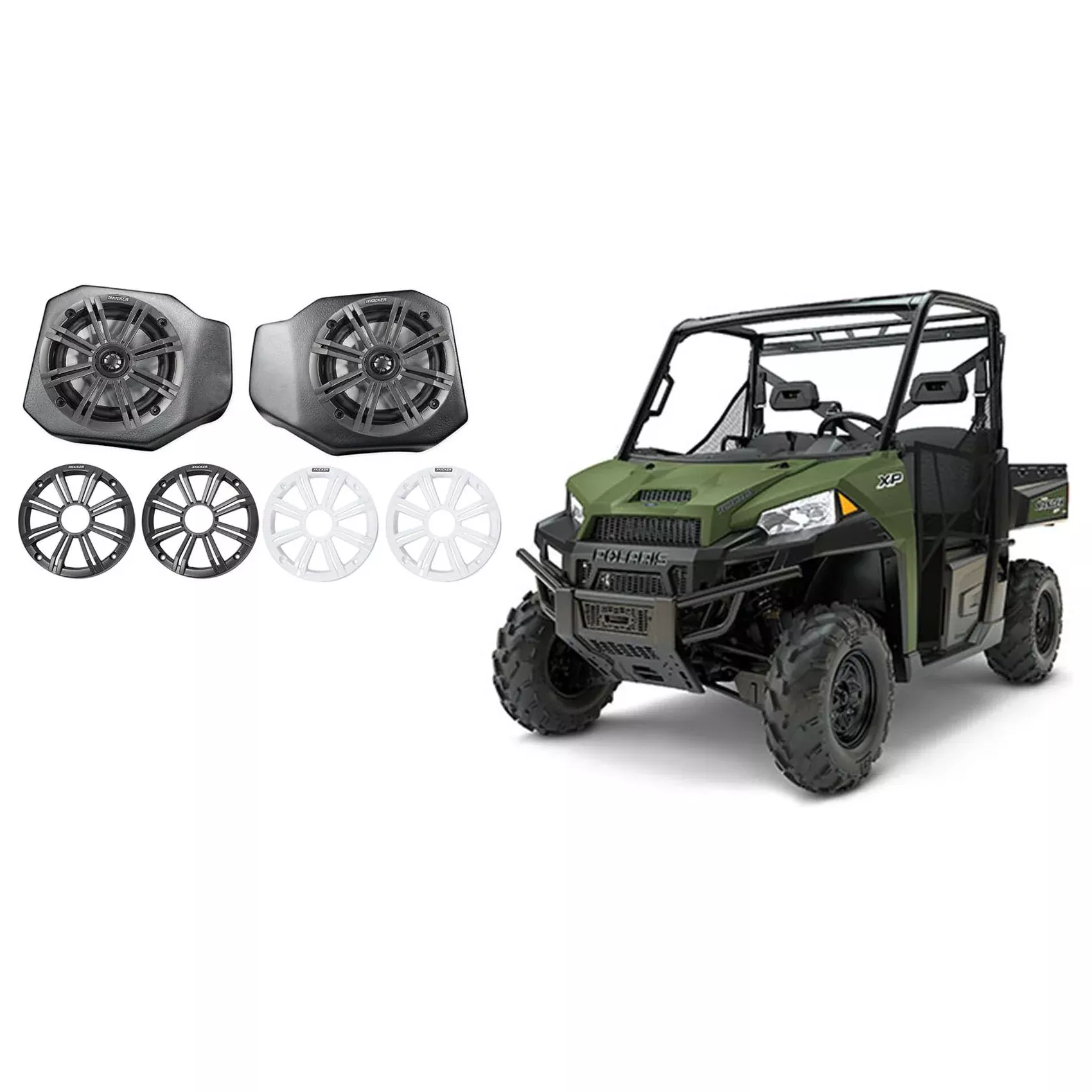Kick Panel Kicker KM Speakers for 2018 Polaris Ranger XP1000 in Pod Enclosures