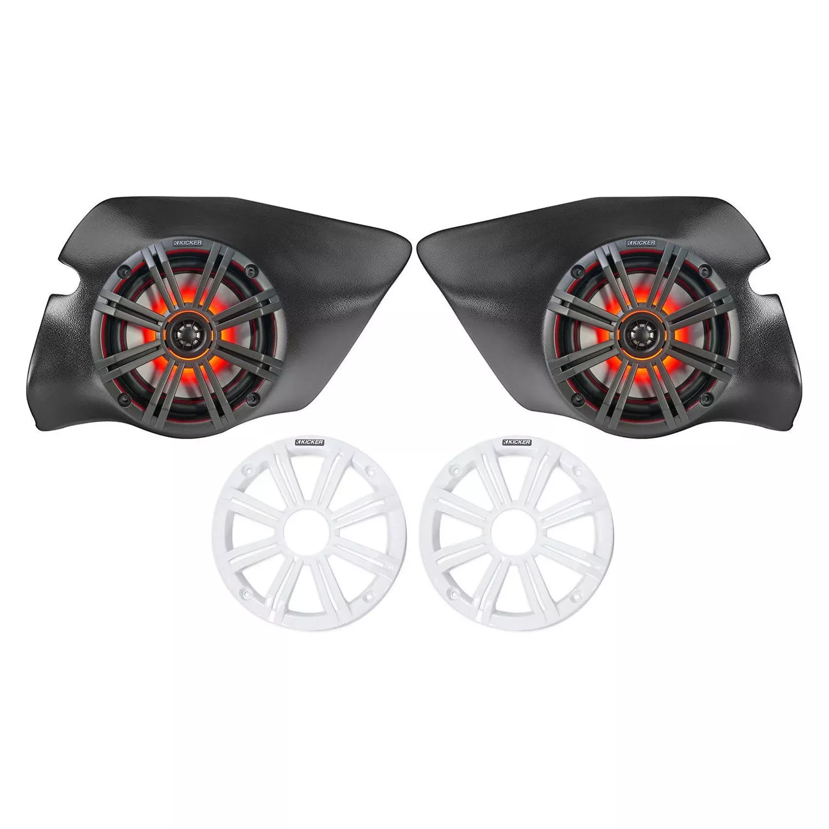 Kicker 6.5" LED Kick Panel Speakers fits 2014-2023 Polaris RZR / XP