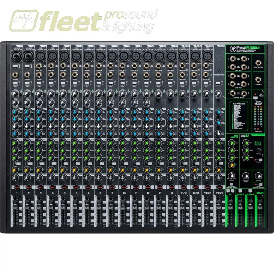 Mackie ProFX22v3 22-Channel Mixer Professional Effects Mixer with USB
