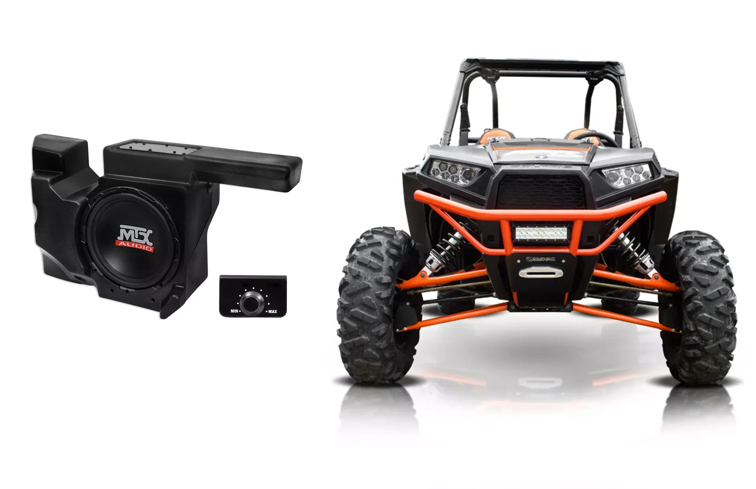 MTX RZRXP-10 Powered 10" 500w Under Dash Subwoofer+Enclosure 4 Polaris RZR/UTV
