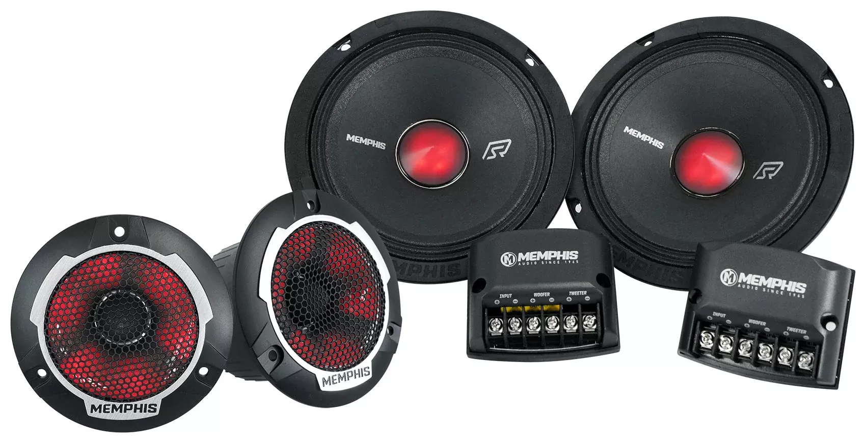 Pair Memphis Audio SRXP62CV2 SRX Pro 6.5" 250w Component Car Speakers w/ LED
