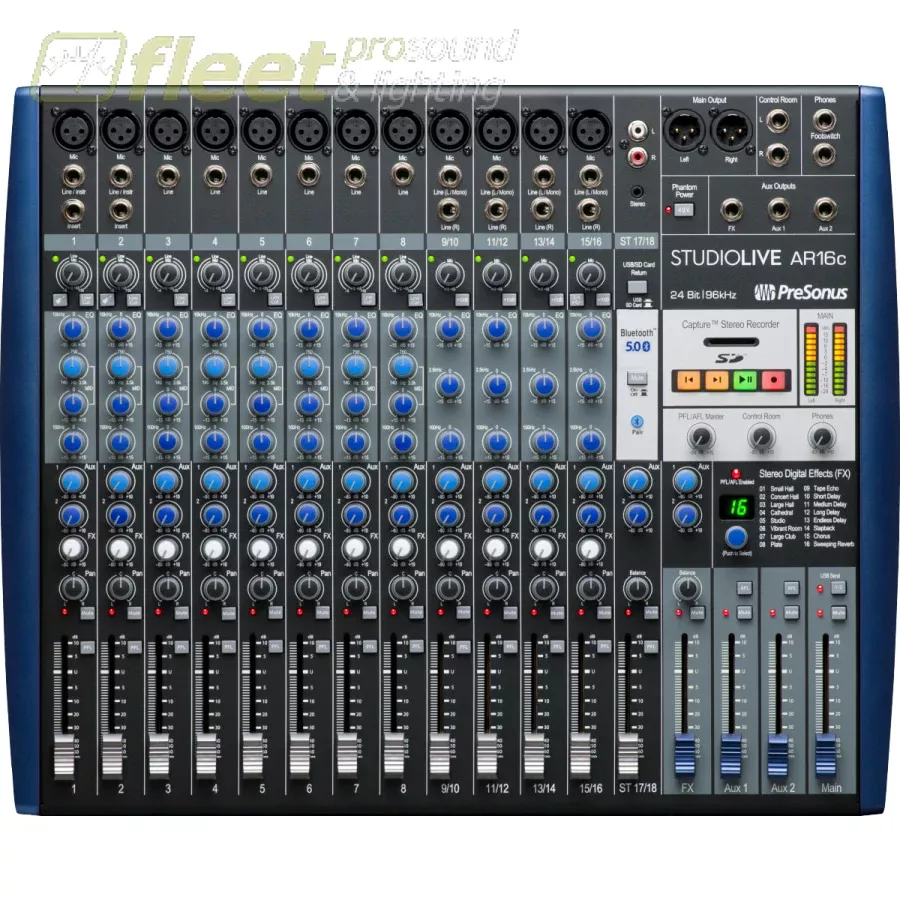 PreSonus StudioLive AR16C Analog Multitrack Recording & Live Mixer, 2779200102