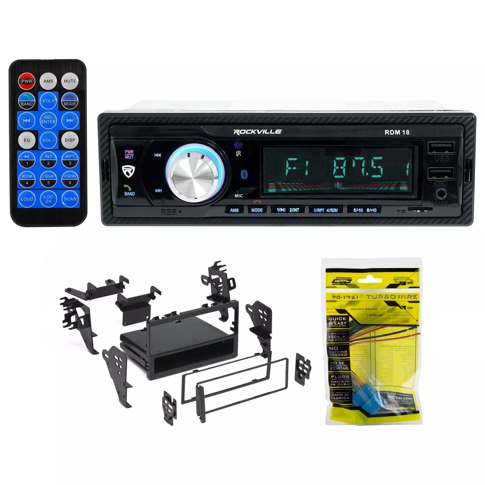 Single-Din Car Digital Media Bluetooth Receiver+Install For 2005 Honda Civic SE