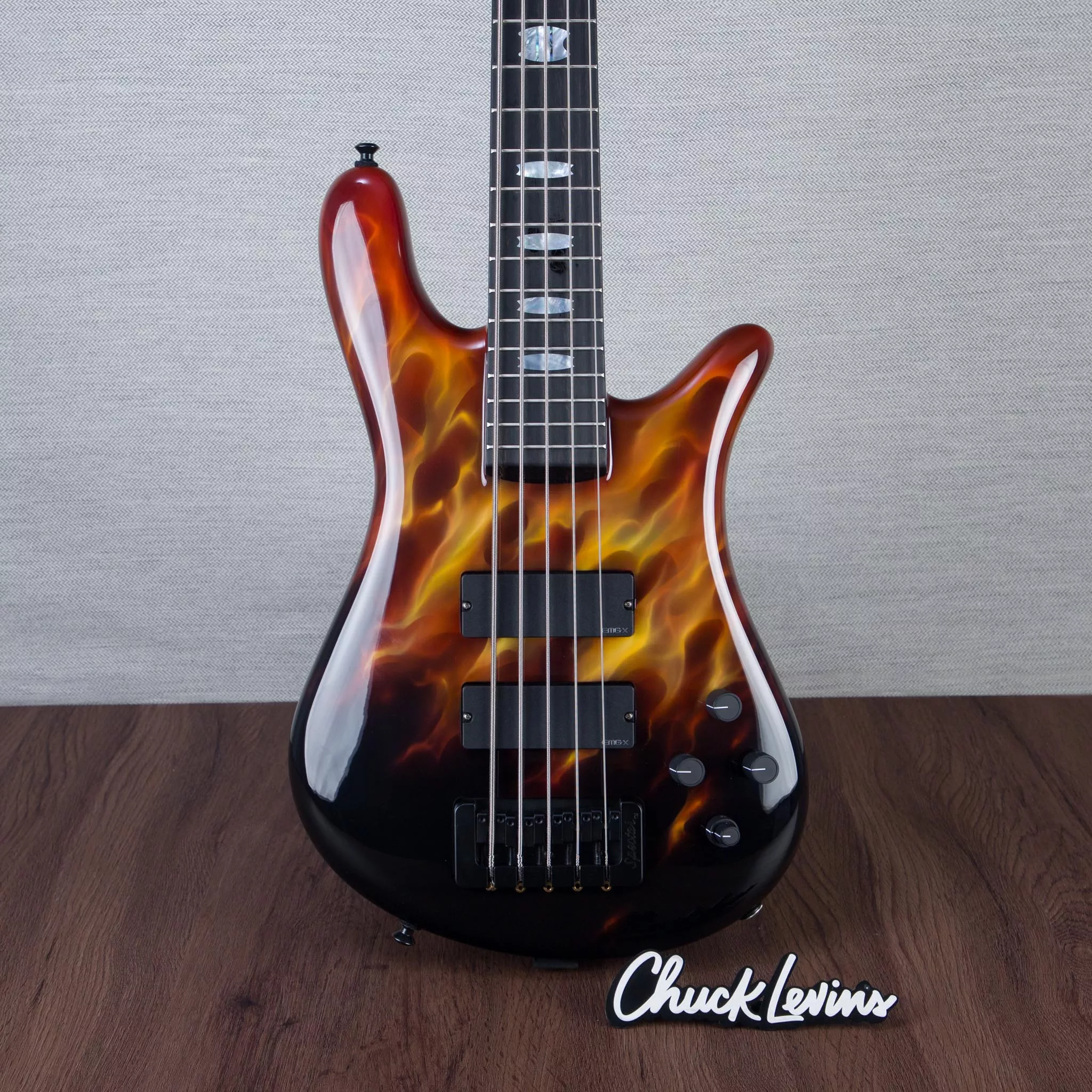 Spector USA Custom NS-5 Hot Rod Series Painted by Dan Lawrence Electric Bass Guitar - "Real Flame" - CHUCKSCLUSIVE - #1998