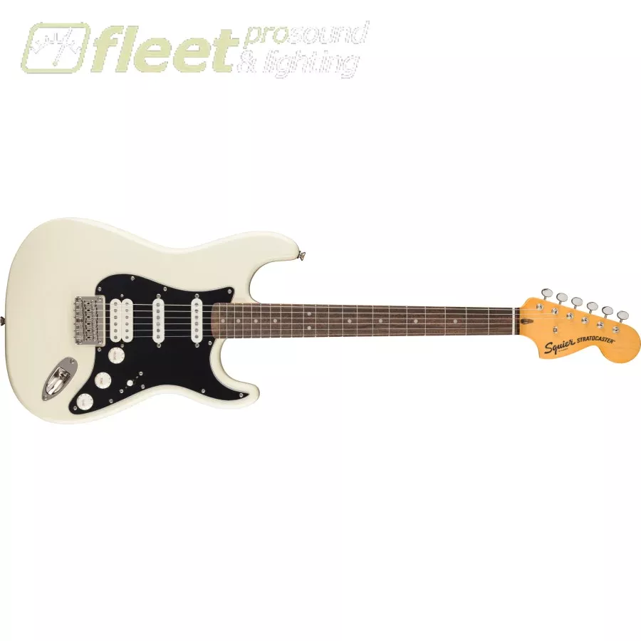 Squier Classic Vibe 70s Stratocaster Electric Guitar HT HSS Laurel Black Pickguard in Olympic White - 0374027505