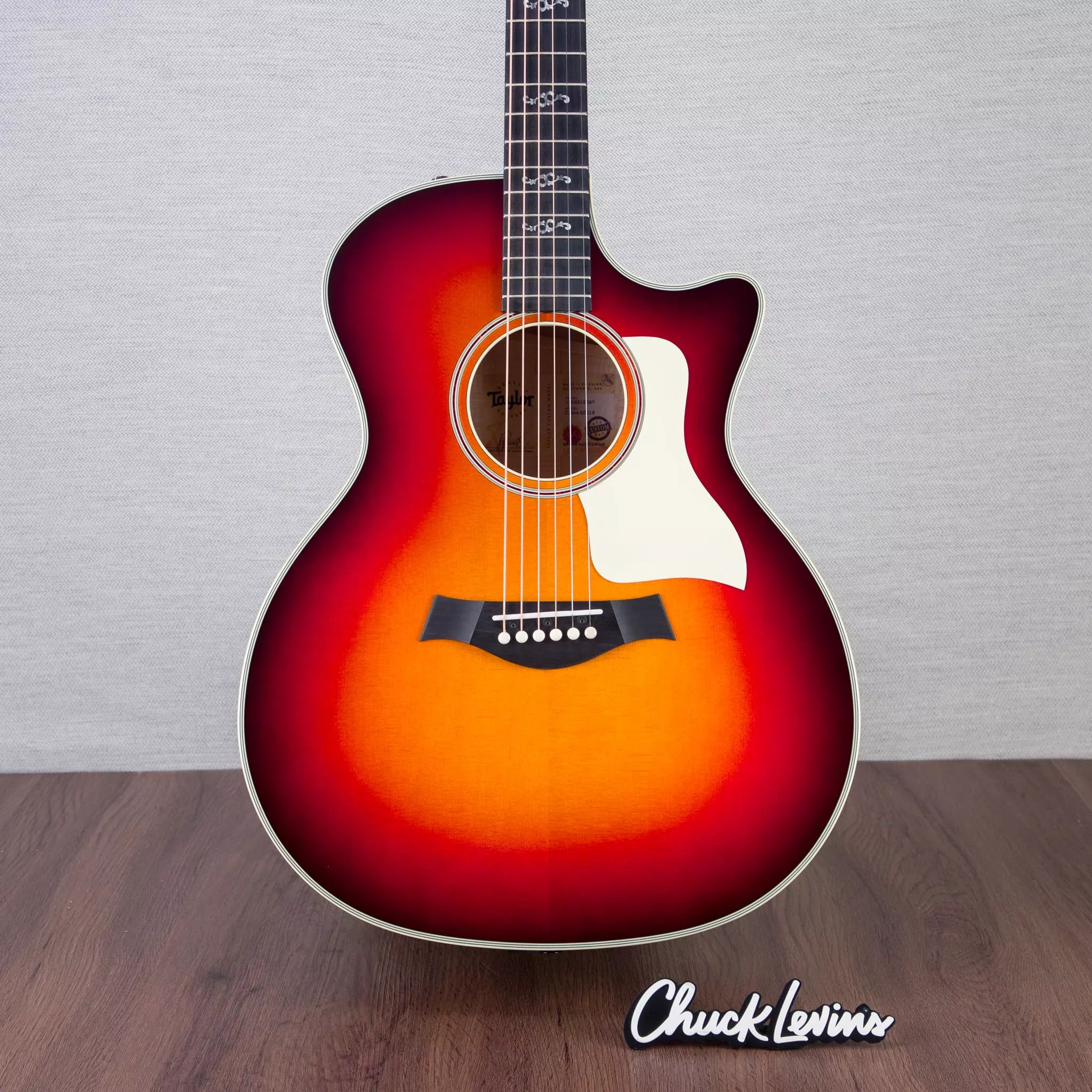 Taylor NAMM 2025 Custom #18 C14ce Lutz Spruce/Figured Big Leaf Grand Auditorium Acoustic Electric Guitar - Desert Dawn - #1203315097
